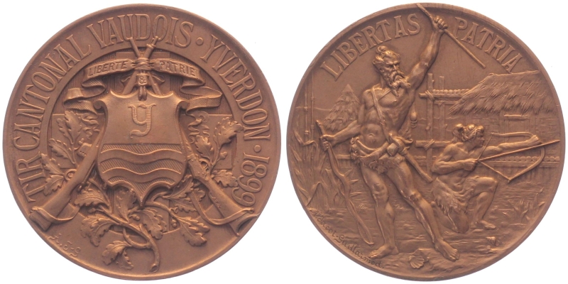 1899 Yverdon - Kupfer - Kantonales Schützenfest Waadt